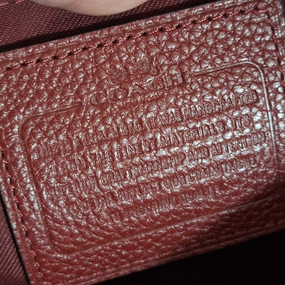 Coach Central Pebble Leather Satchel Red Maroon Medium Sized Crossbody Purse EUC - Picture 7 of 17